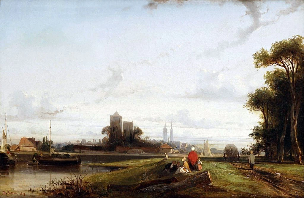 Eugène Lepoittevin-2-Veduta di Caen, 1839